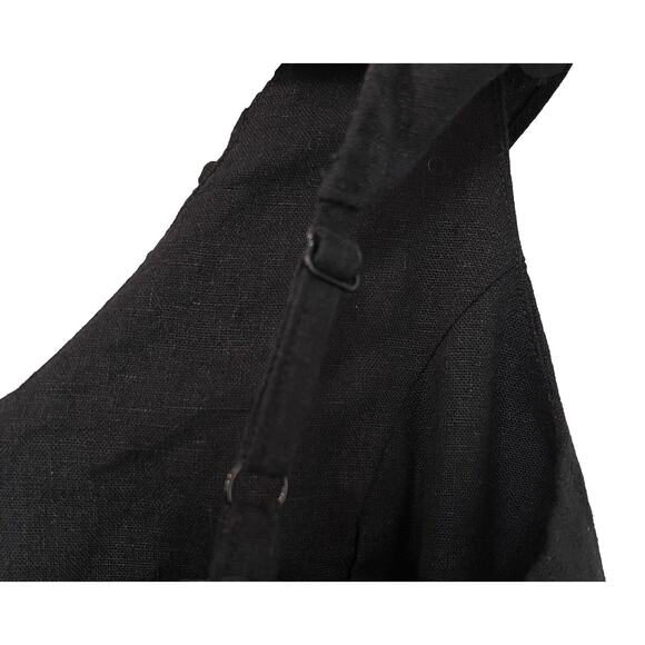 Old Navy Size M in Black Jack Sundress Ruffle Straps V-neck Smocked Linen Blend - Picture 4 of 10